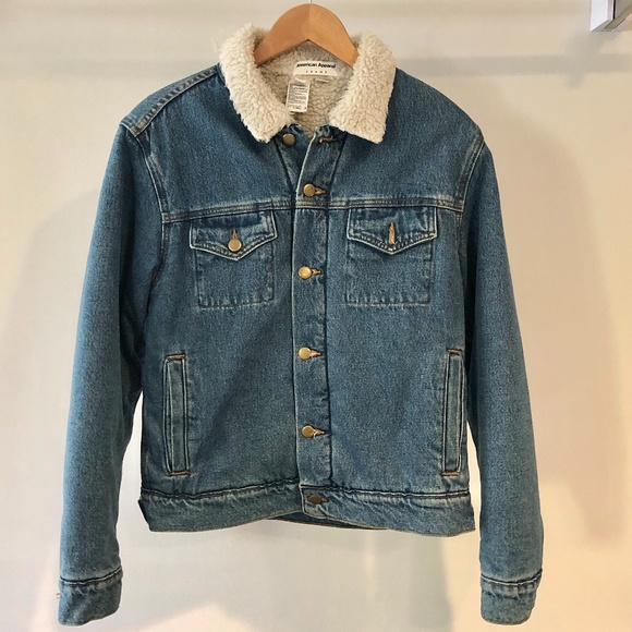 American Apparel Sherpa Denim Jacket Size XS - Picture 1 of 5